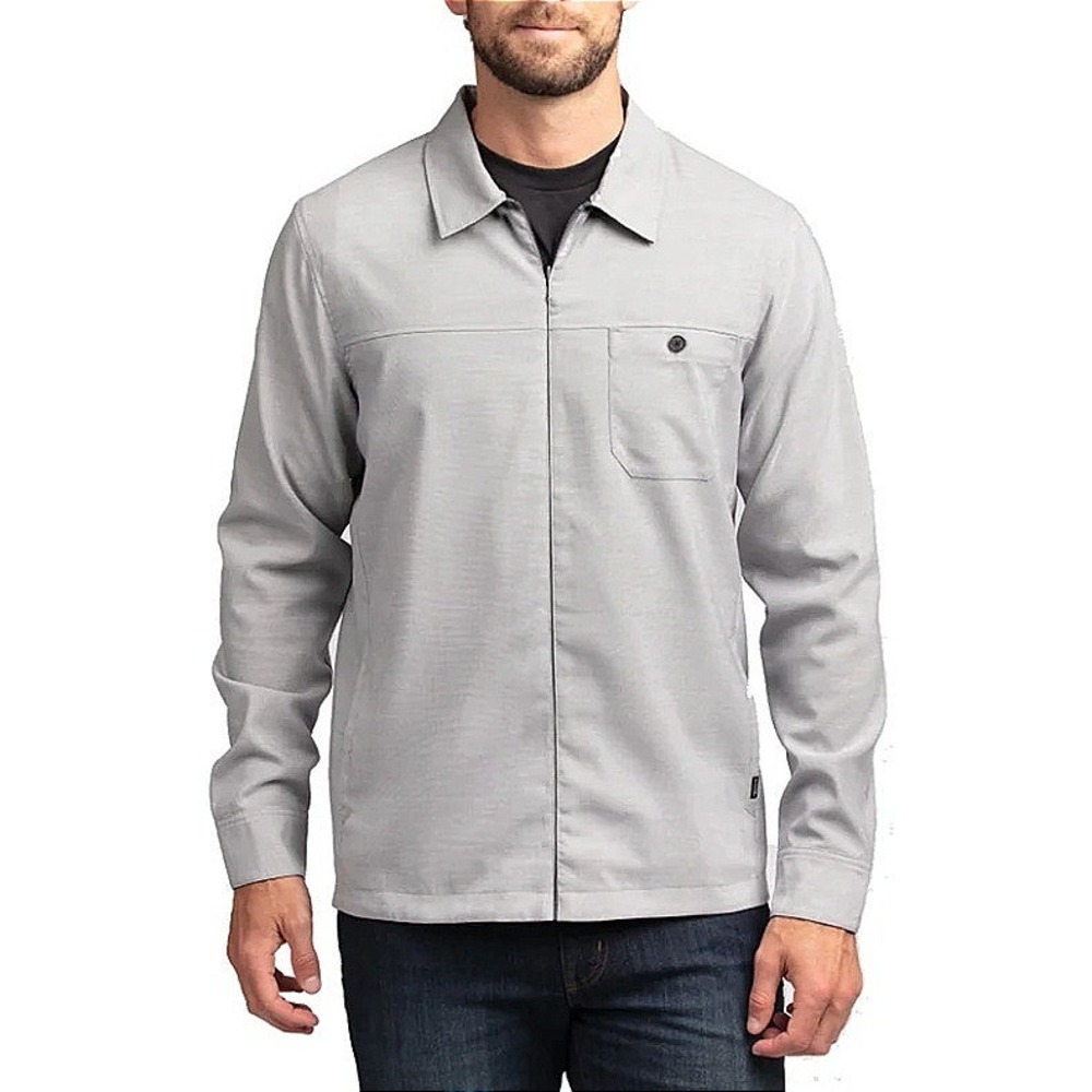 Travis Mathew Santiago Reversible Shirt Jacket Mens XL Grey Full-Zip Long Sleeve